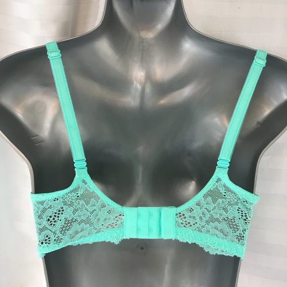 Victoria’s Secret Dream Angels Push Up Bra Size 32DD Aqua Blue Lace Underwire - Picture 8 of 13